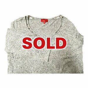 Jennifer Lopez V‎ neck Silver Beads Accented Top size Large Gray